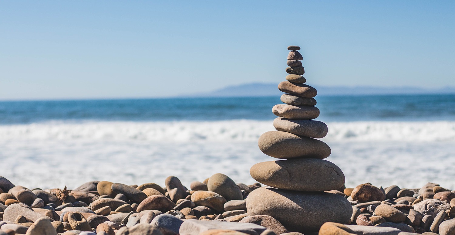 Stone stack on beach